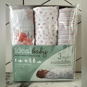 NEW 3-pk Ideal Baby Swaddle Set